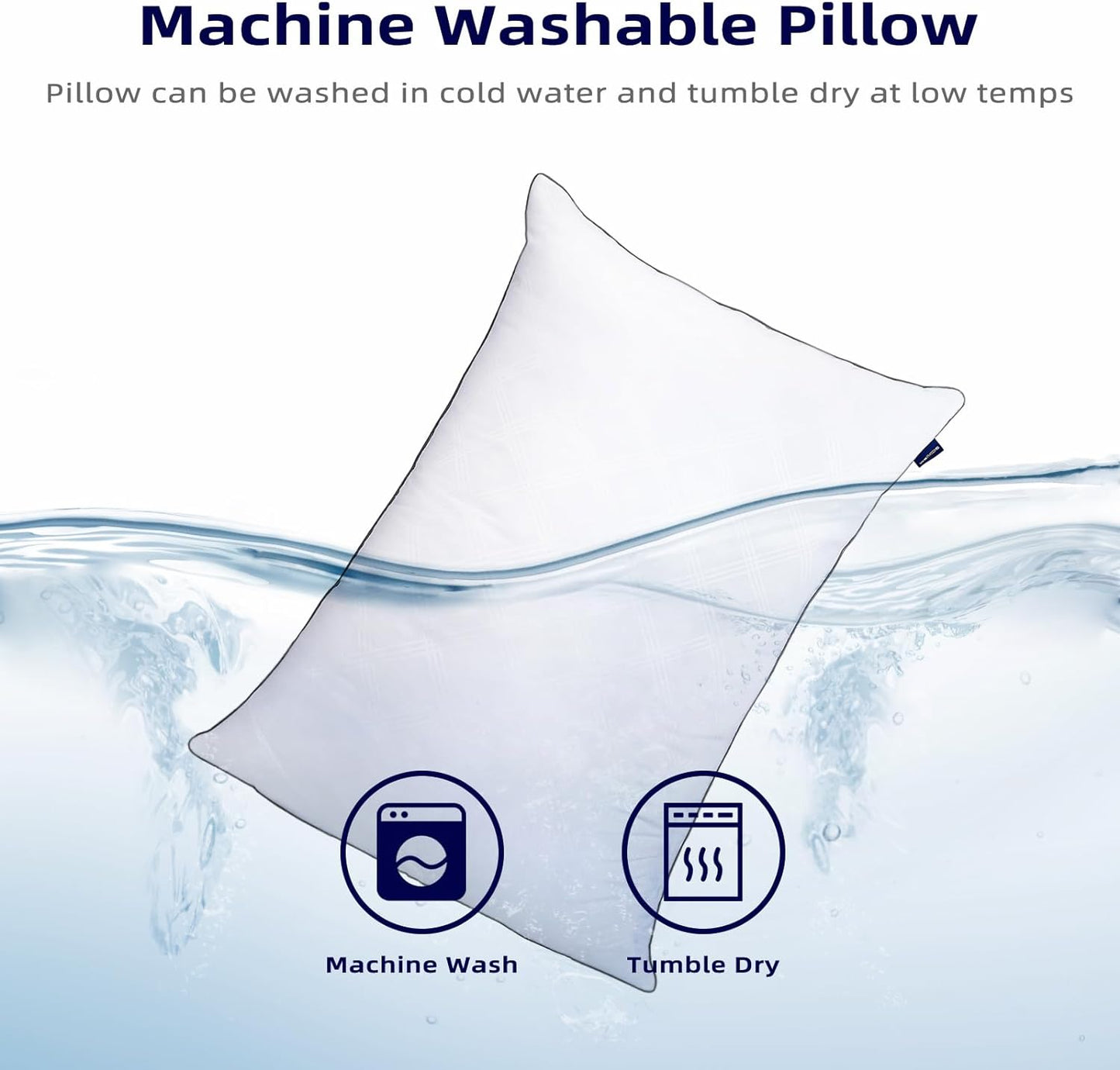 Wellos Premium Soft Down Alternative Pillow, Pillows Set of 2 for Back, Stomach or Side Sleepers, Supportive&Fluffy&Machine Washable